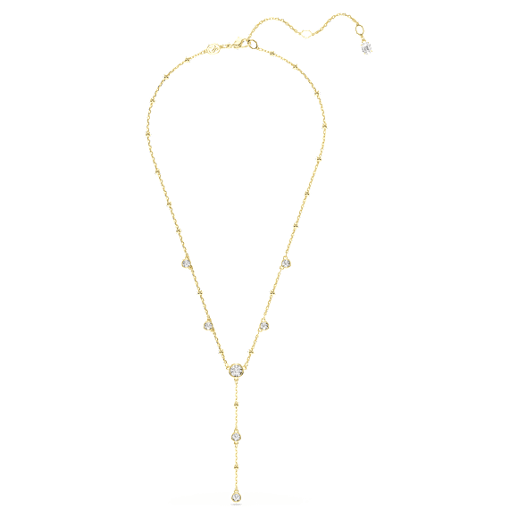 Swarovski Imber Y necklace Round cut, White, Gold-tone plated 5684510
