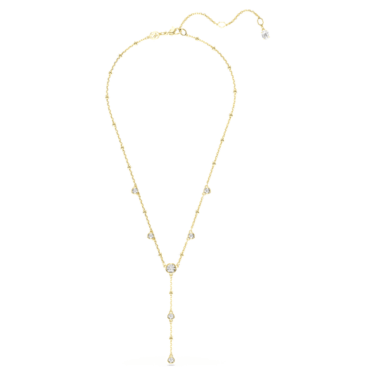 Swarovski Imber Y necklace Round cut, White, Gold-tone plated 5684510