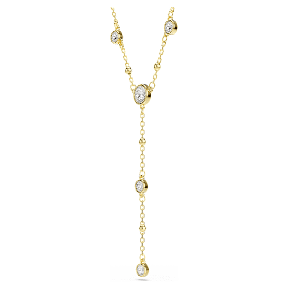Swarovski Imber Y necklace Round cut, White, Gold-tone plated 5684510