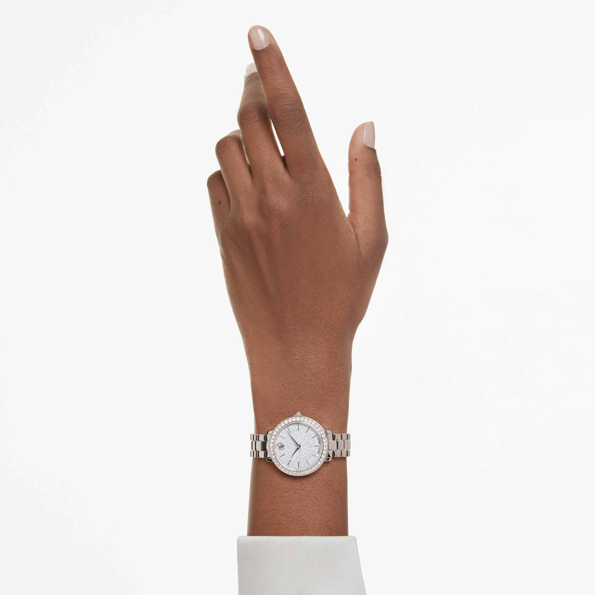 Swarovski Matrix 3-link watch Swiss Made, Metal bracelet, Gold tone, Champagne gold-tone finish 5715026