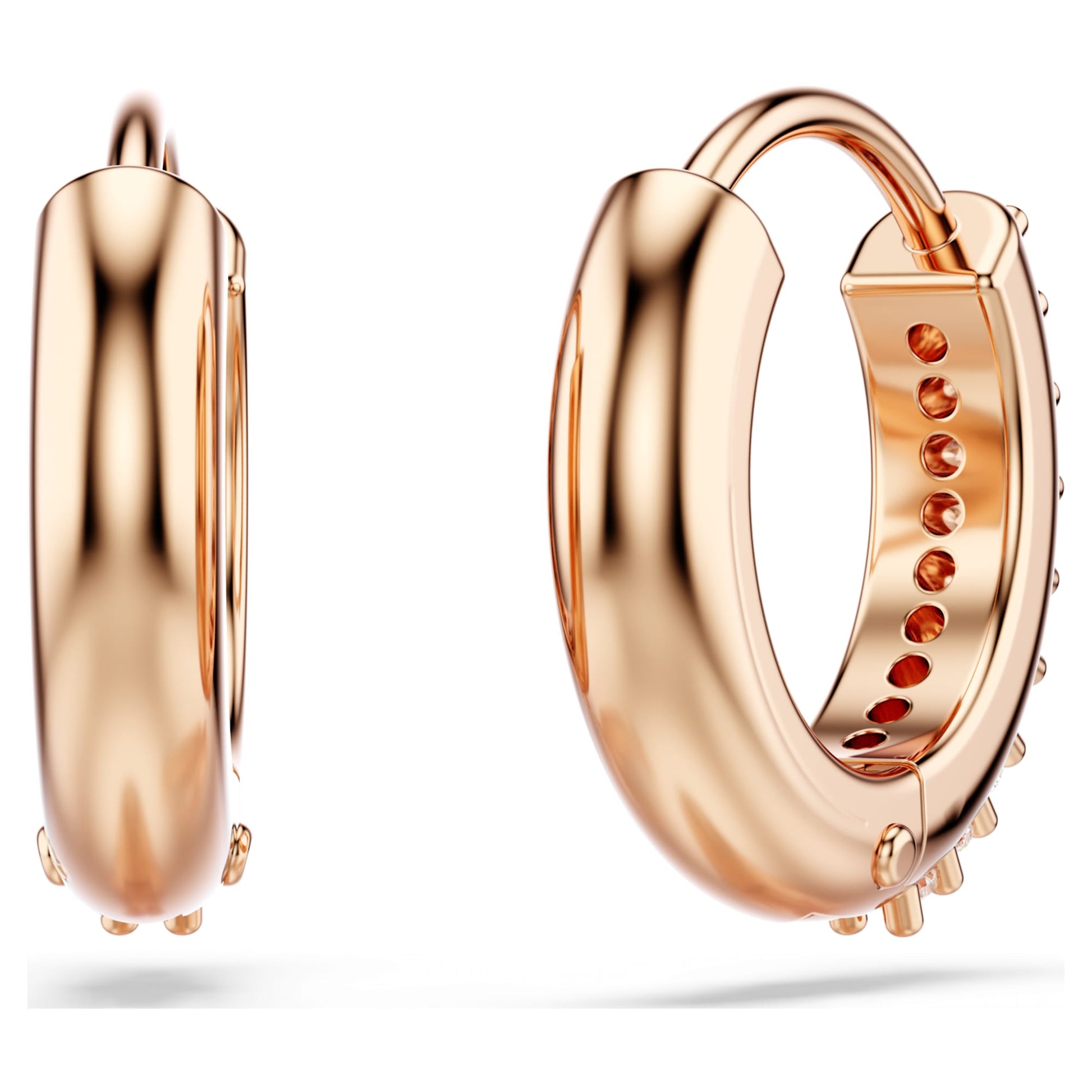 Swarovski Matrix hoop earrings Round cut, White, Rose gold-tone plated  5690669