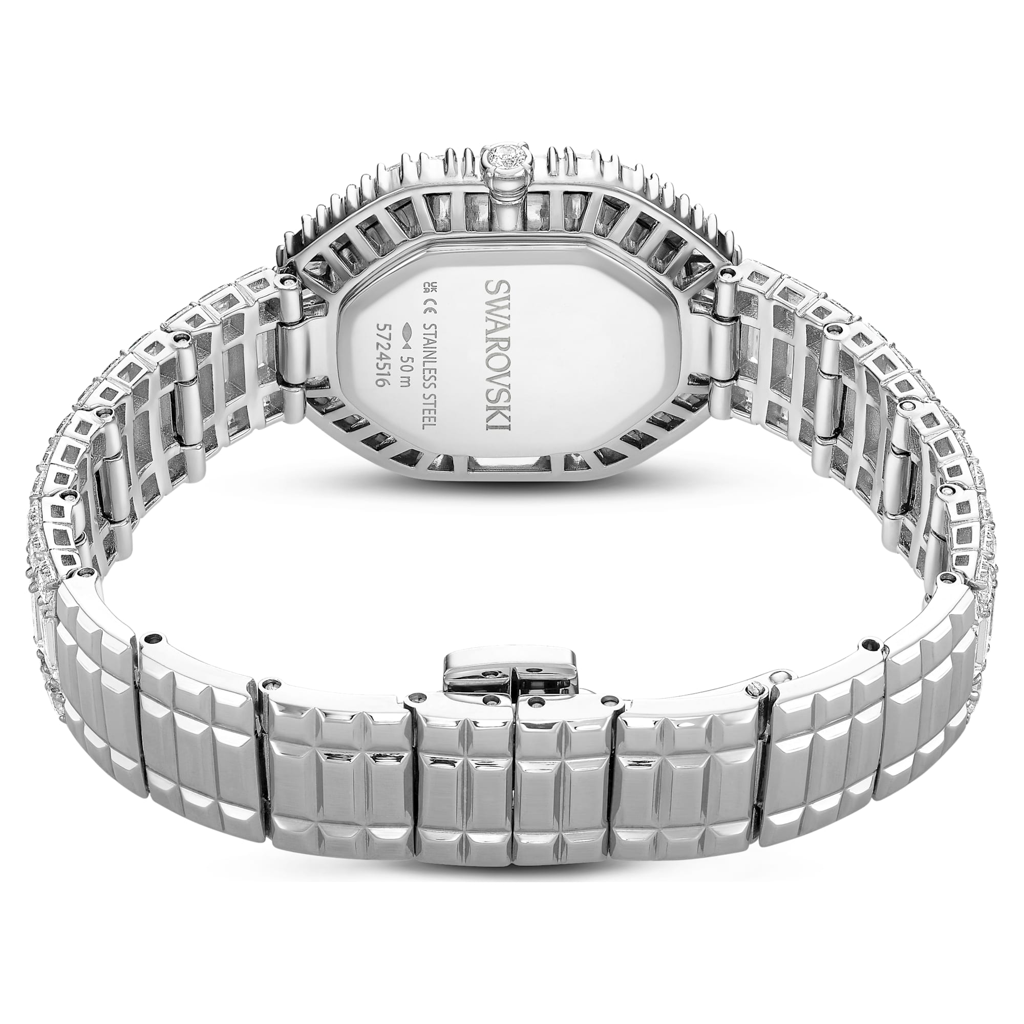 Matrix octagon watch Baguette cut, Metal bracelet, Silver tone