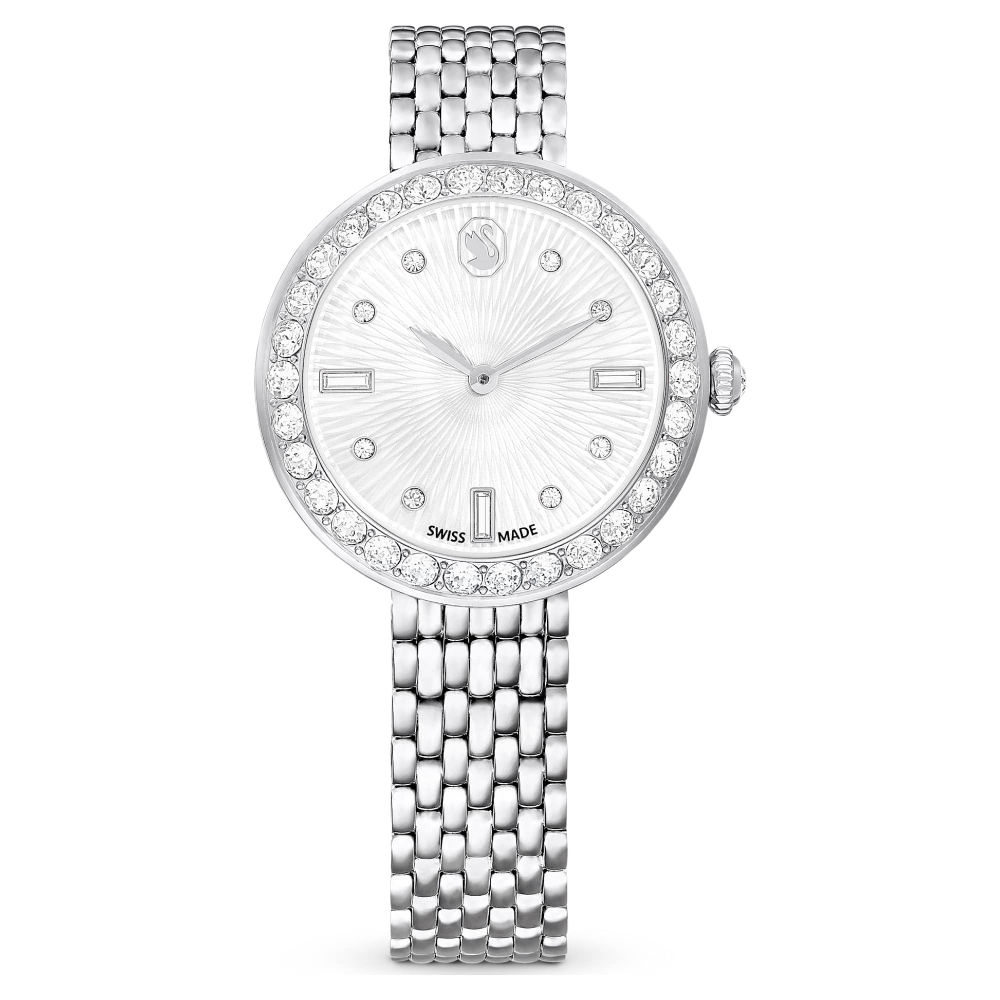 Swarovski Matrix tennis 7-link watch Swiss Made, Metal bracelet, Silver tone, Stainless steel 5673022