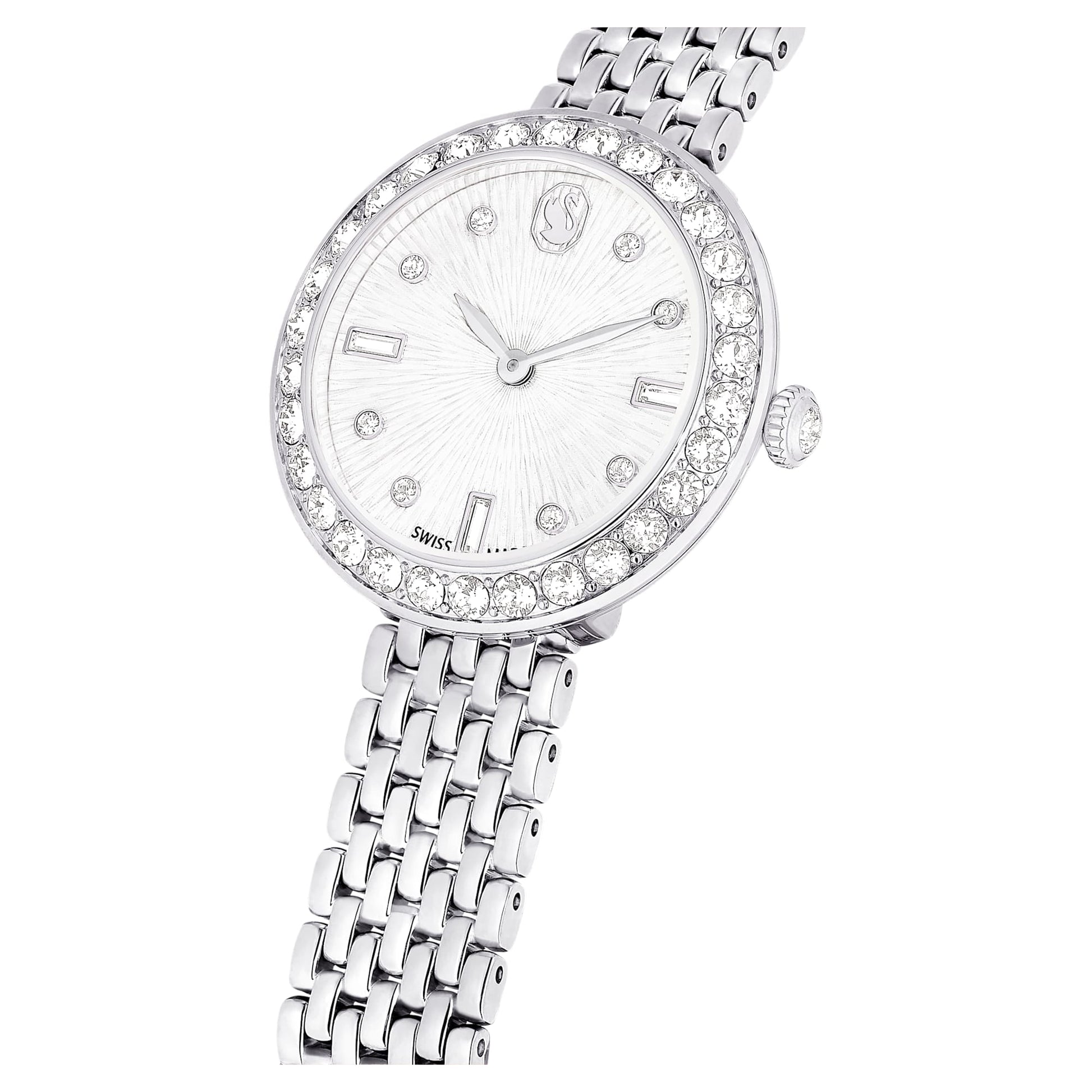 Swarovski Matrix tennis 7-link watch Swiss Made, Metal bracelet, Silver tone, Stainless steel 5673022