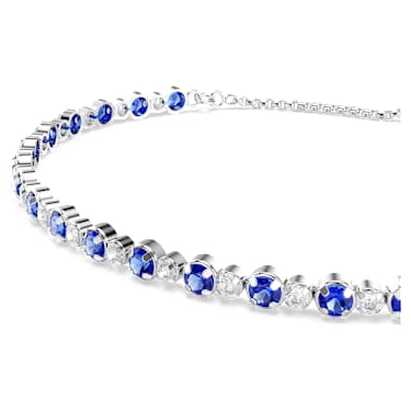 Swarovski Matrix Tennis bracelet Mixed round cuts, Blue, Rhodium plated 5725854