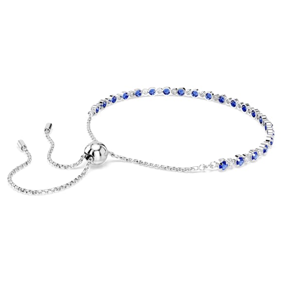 Swarovski Matrix Tennis bracelet Mixed round cuts, Blue, Rhodium plated 5725854