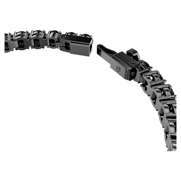 Swarovski Matrix Tennis bracelet Round cut, Black, Ruthenium plated 5696030