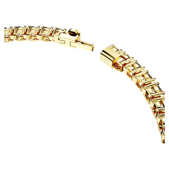 Swarovski Matrix Tennis bracelet Round cut, White, Gold-tone plated 5657662