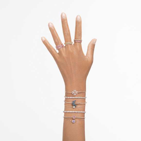Swarovski Matrix Tennis bracelet Round cut, White, Rose gold-tone plated 5657659