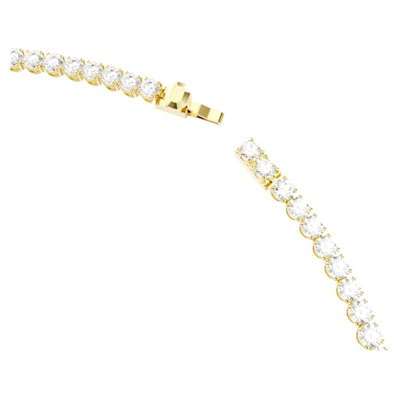Swarovski Matrix Tennis necklace Round cut, White, Gold-tone plated 5681795