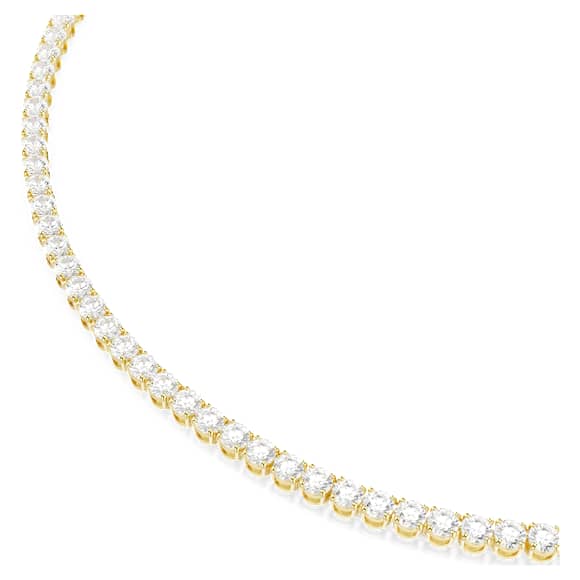 Swarovski Matrix Tennis necklace Round cut, White, Gold-tone plated 5681795