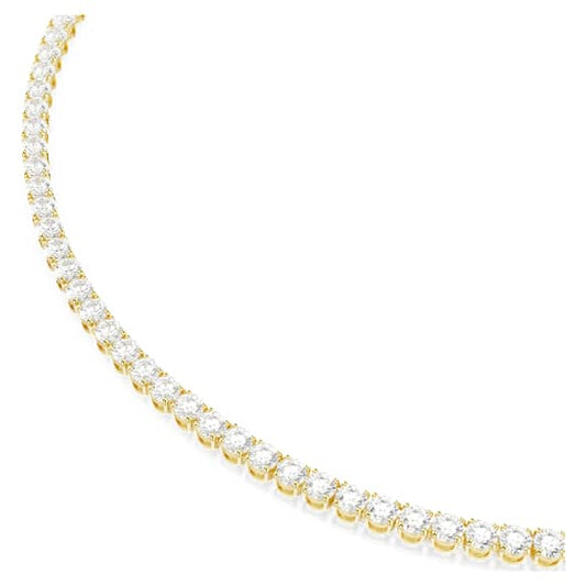 Swarovski Matrix Tennis necklace Round cut, White, Gold-tone plated 5681795