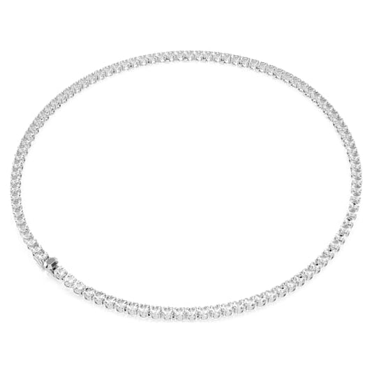 Swarovski Matrix Tennis necklace Round cut, White, Rhodium plated 5681801
