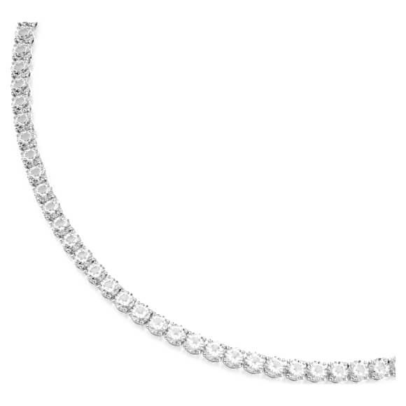 Swarovski Matrix Tennis necklace Round cut, White, Rhodium plated 5681801
