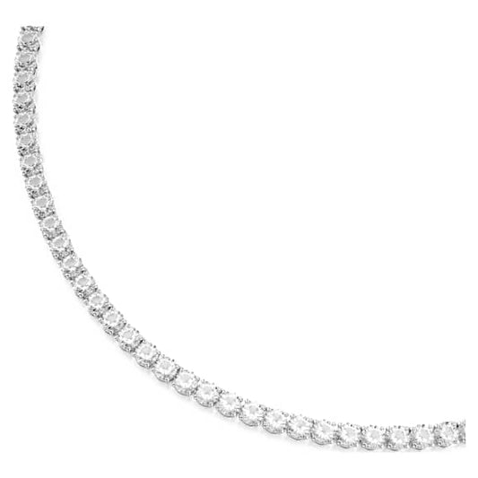 Swarovski Matrix Tennis necklace Round cut, White, Rhodium plated 5681801