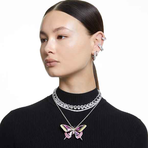 Swarovski Matrix Tennis necklace Round cut, White, Rhodium plated 5681801