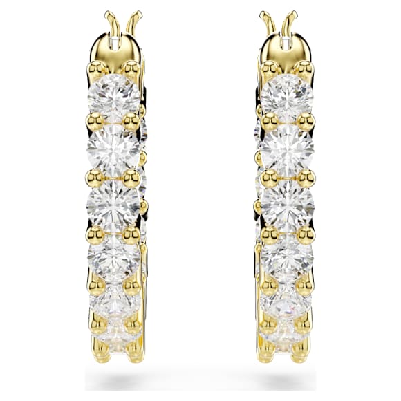 Swarovski Matrix Vittore hoop earrings Round cut, White, Gold-tone plated 5733398