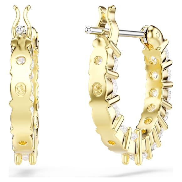 Swarovski Matrix Vittore hoop earrings Round cut, White, Gold-tone plated 5733398