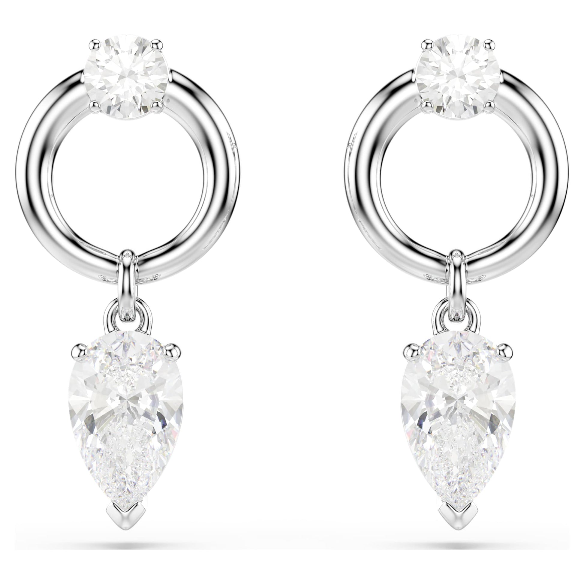 Swarovski Mesmera drop earrings Mixed cuts, White, Rhodium plated 5723177