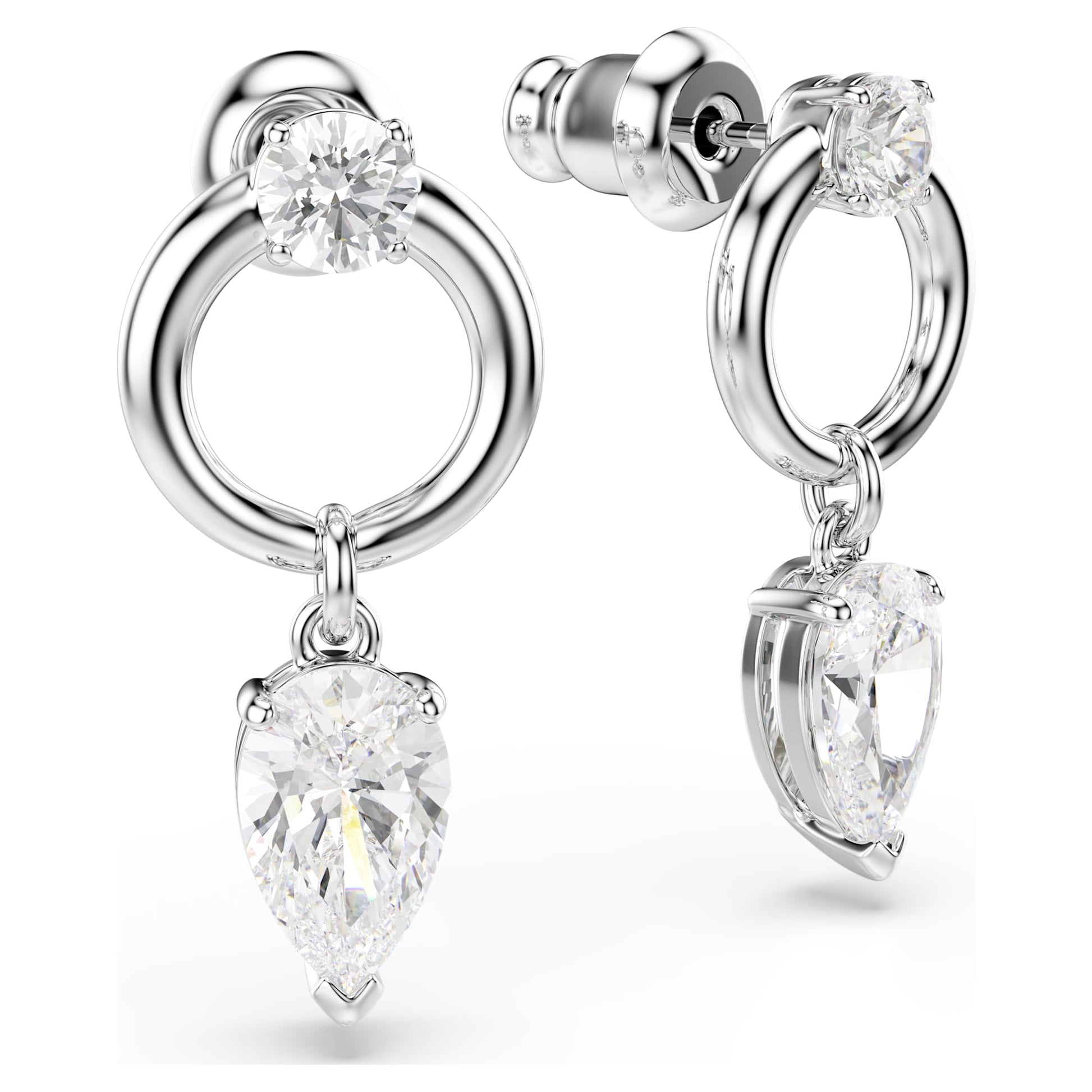 Swarovski Mesmera drop earrings Mixed cuts, White, Rhodium plated 5723177