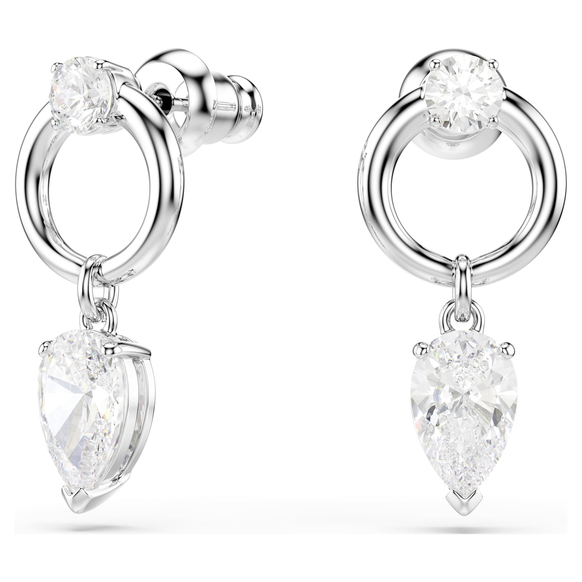 Swarovski Mesmera drop earrings Mixed cuts, White, Rhodium plated 5723177