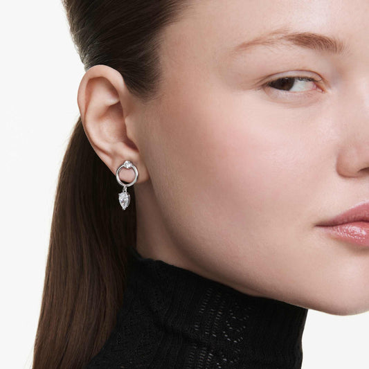 Swarovski Mesmera drop earrings Mixed cuts, White, Rhodium plated 5723177