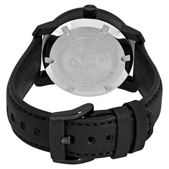 Movado Bold Black Dial Black Leather Ladies Watch 3600483