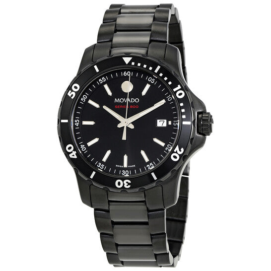 Movado Series 800 Black Dial Black PVD Men's Watch 2600143