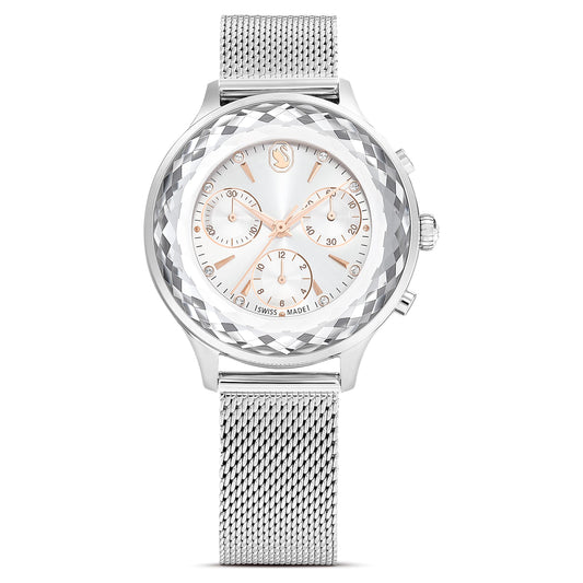 Nova chrono watch Swiss Made, Metal bracelet, Silver tone, Stainless Steel
5677503