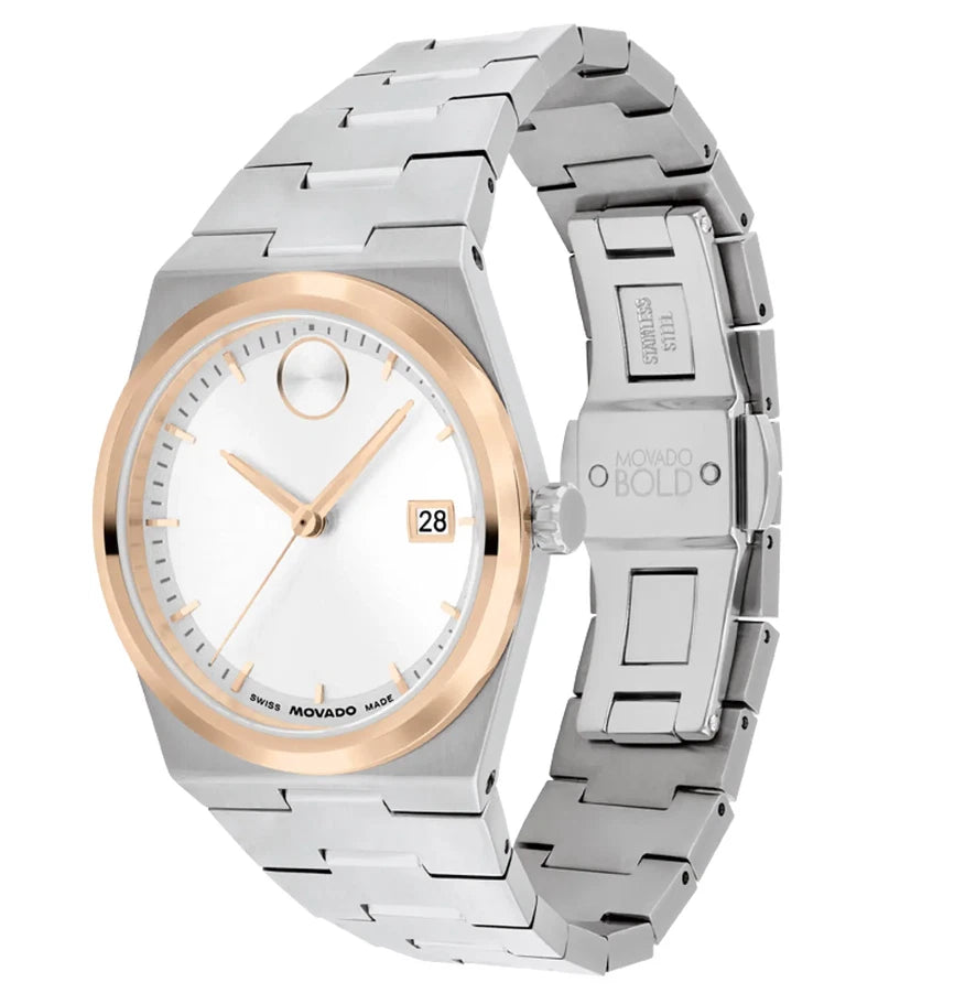Movado Bold Quest Silver/Rose Gold Dial Women's Watch 3600946