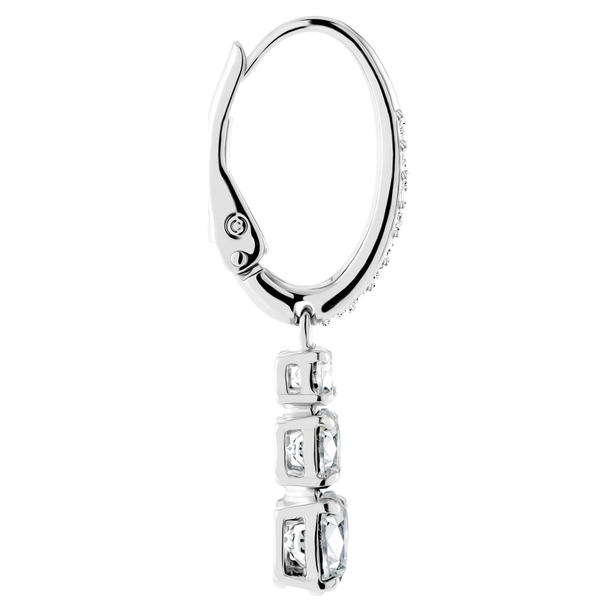 Swarovski Stilla Attract hoop earrings Round cut, White, Rhodium plated 5416155