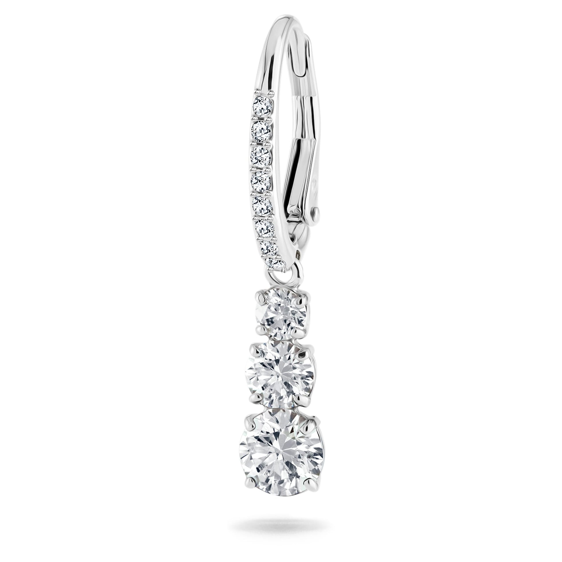 Swarovski Stilla Attract hoop earrings Round cut, White, Rhodium plated 5416155