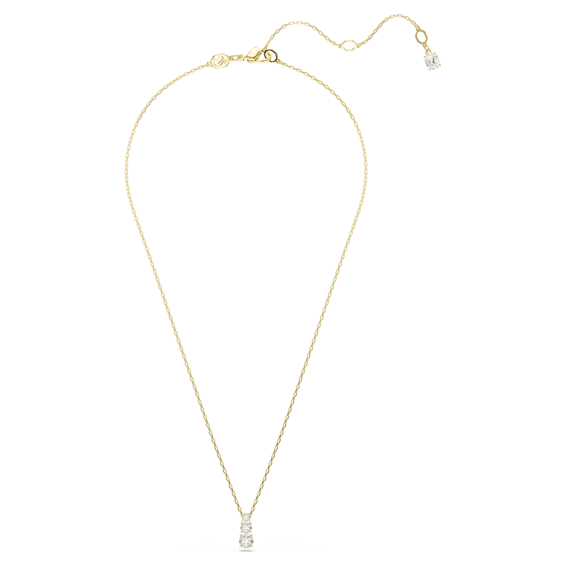 Swarovski Stilla Attract pendant Round cut, White, Gold-tone plated  5723298