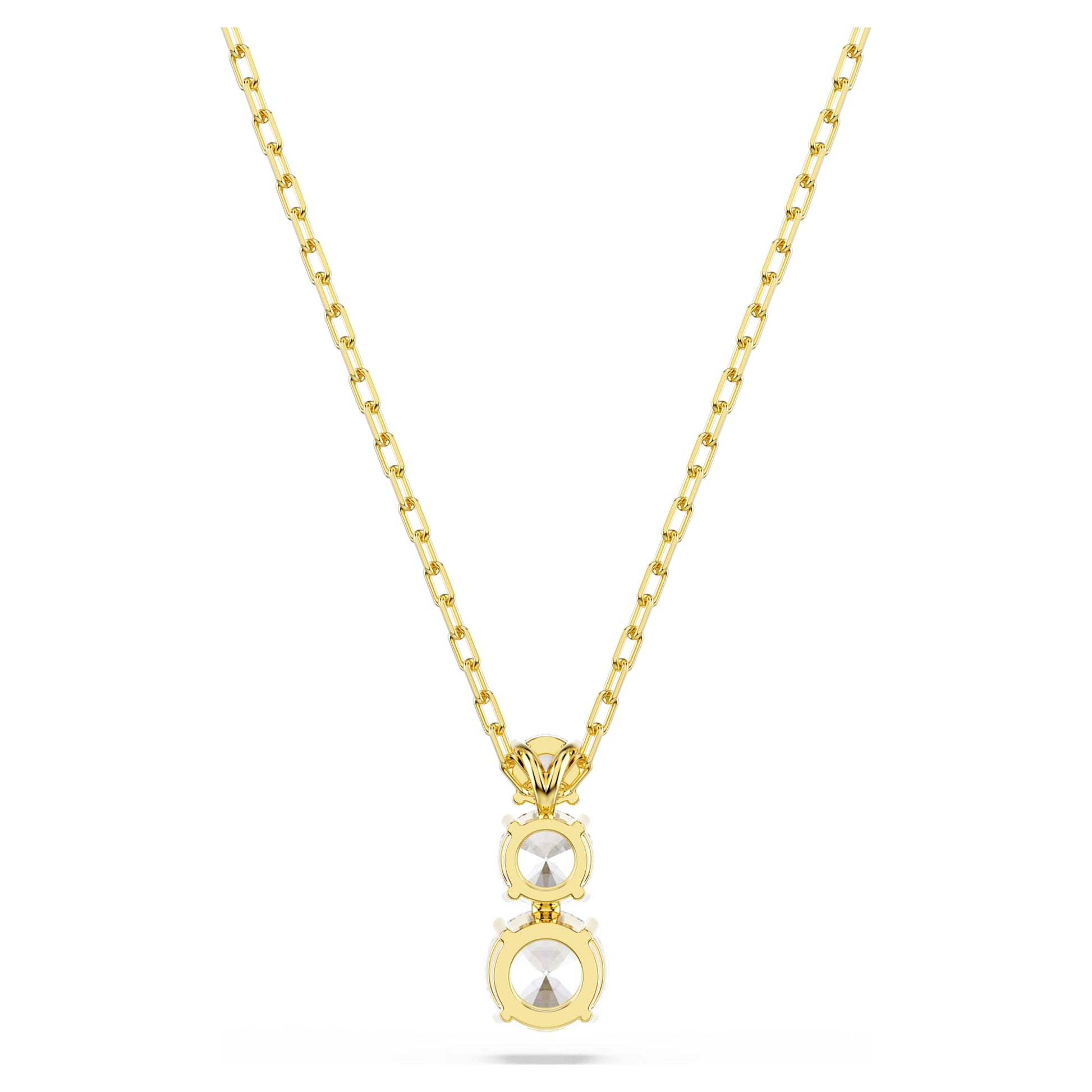 Swarovski Stilla Attract pendant Round cut, White, Gold-tone plated  5723298