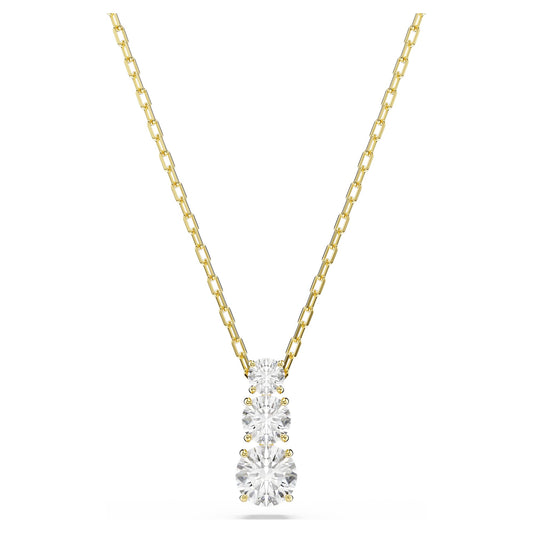 Swarovski Stilla Attract pendant Round cut, White, Gold-tone plated  5723298