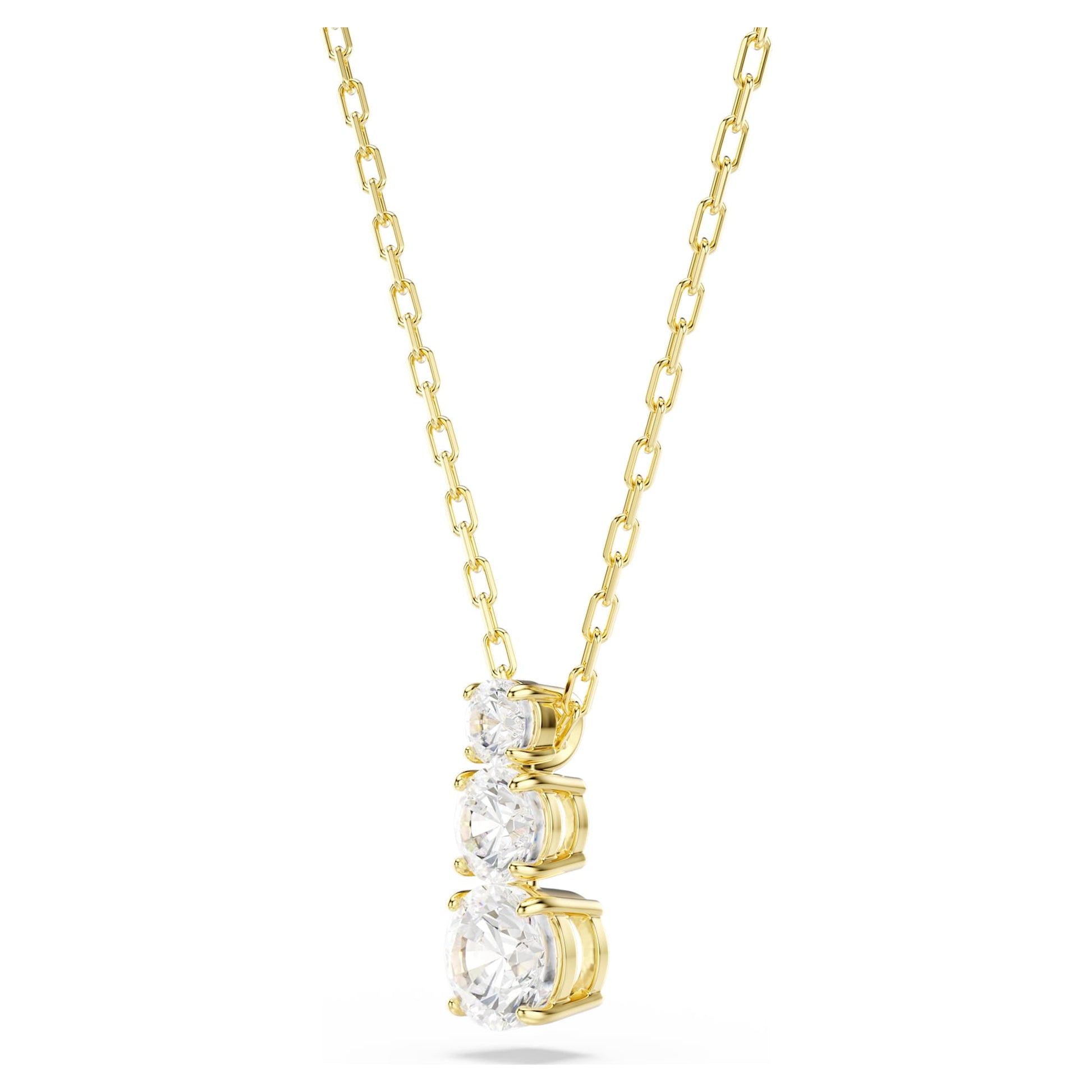 Swarovski Stilla Attract pendant Round cut, White, Gold-tone plated  5723298