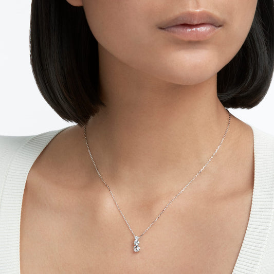 Swarovski Stilla Attract pendant Round cut, White, Rhodium plated  5414970