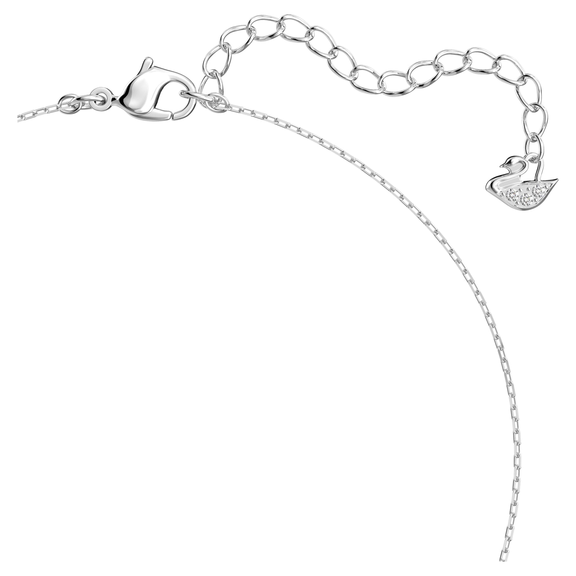 Swarovski Stilla Attract pendant Round cut, White, Rhodium plated  5414970