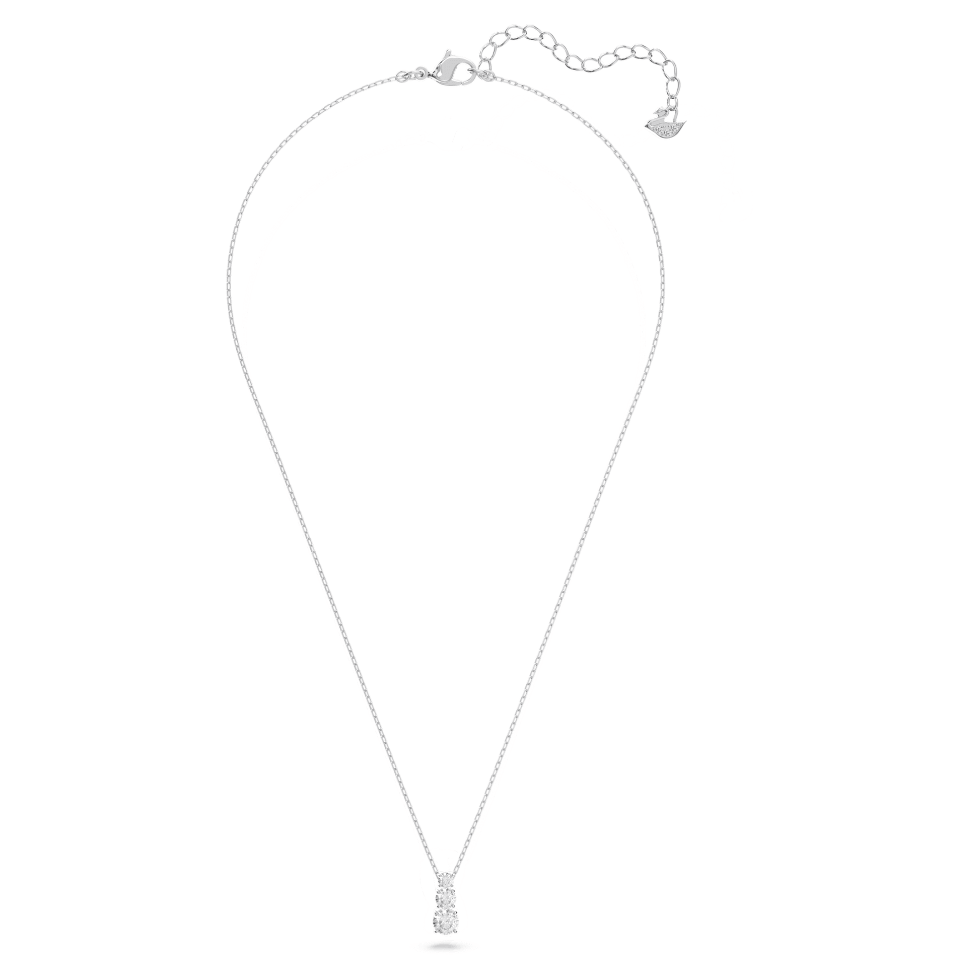 Swarovski Stilla Attract pendant Round cut, White, Rhodium plated  5414970