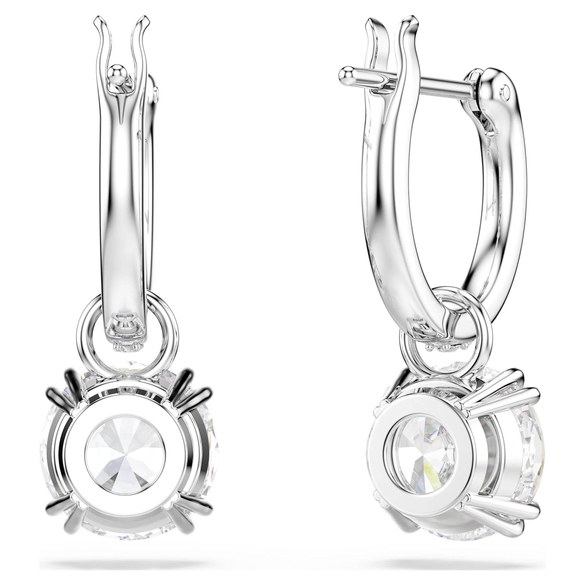 Swarovski Stilla drop earrings Round cut, White, Rhodium plated 5636717