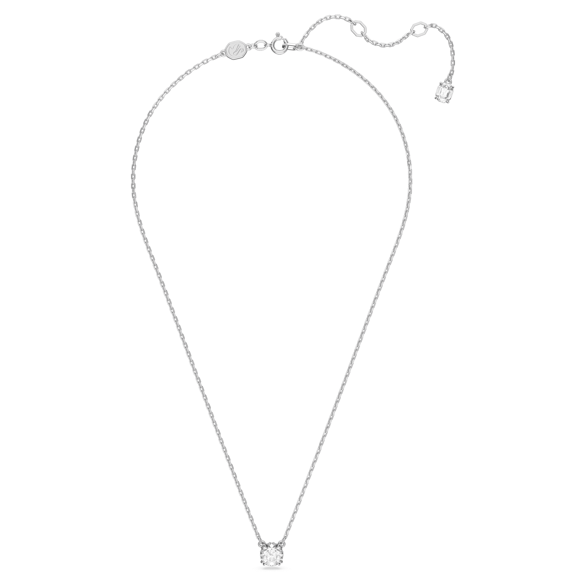Swarovski Stilla pendant Round cut, White, Rhodium plated 5636706