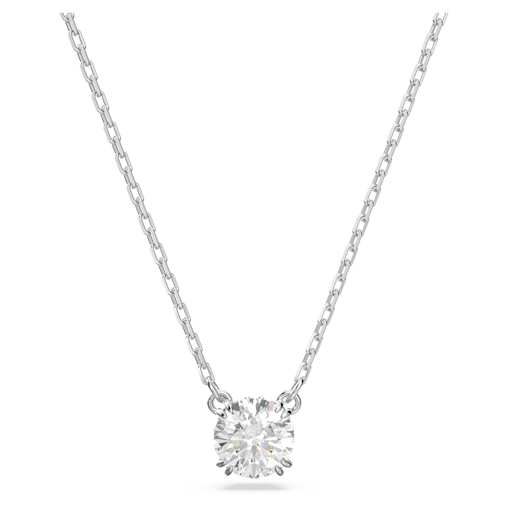 Swarovski Stilla pendant Round cut, White, Rhodium plated 5636706