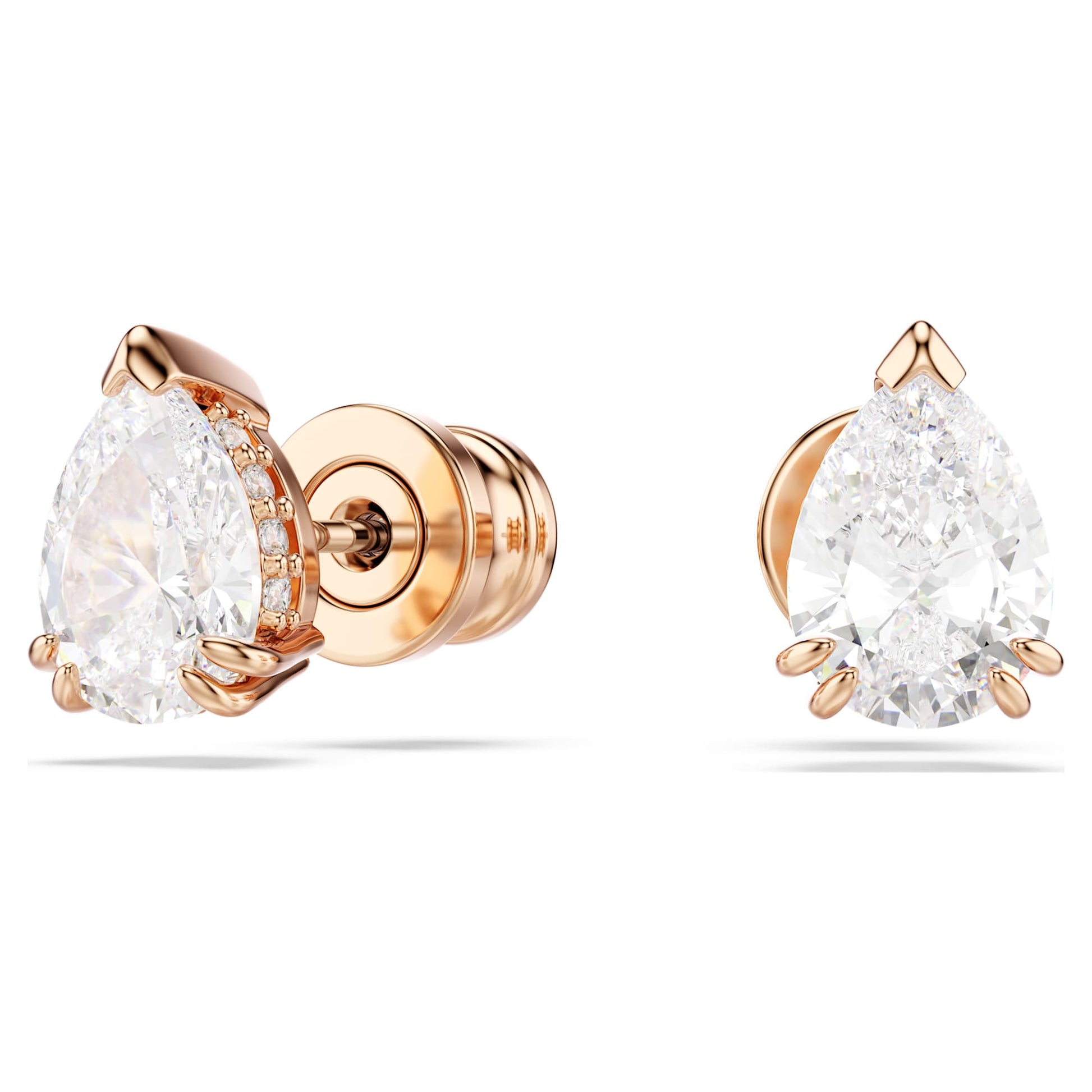 Swarovski Stilla stud earrings Pear cut, White, Rose gold-tone plated  5734248