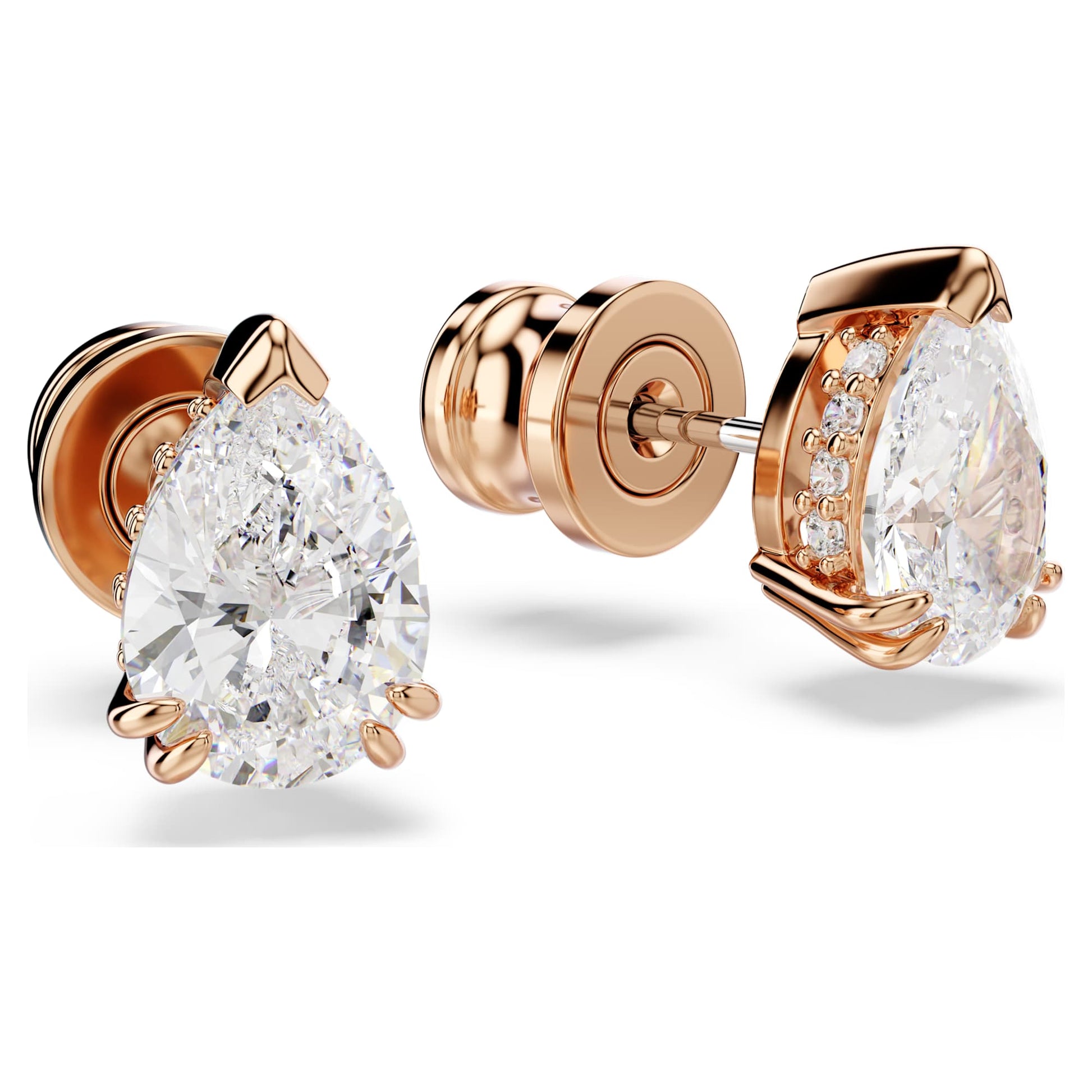 Swarovski Stilla stud earrings Pear cut, White, Rose gold-tone plated  5734248