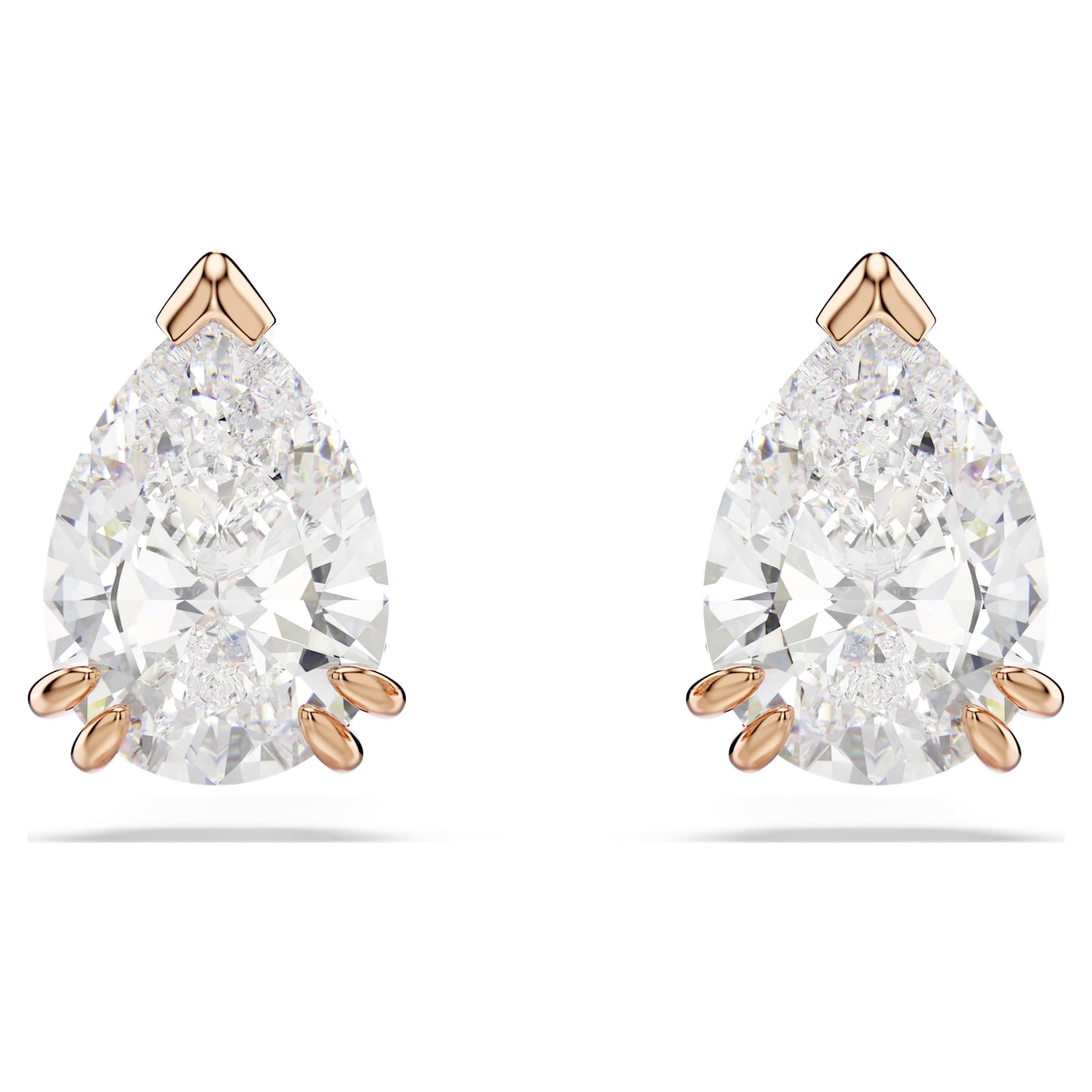 Swarovski Stilla stud earrings Pear cut, White, Rose gold-tone plated  5734248