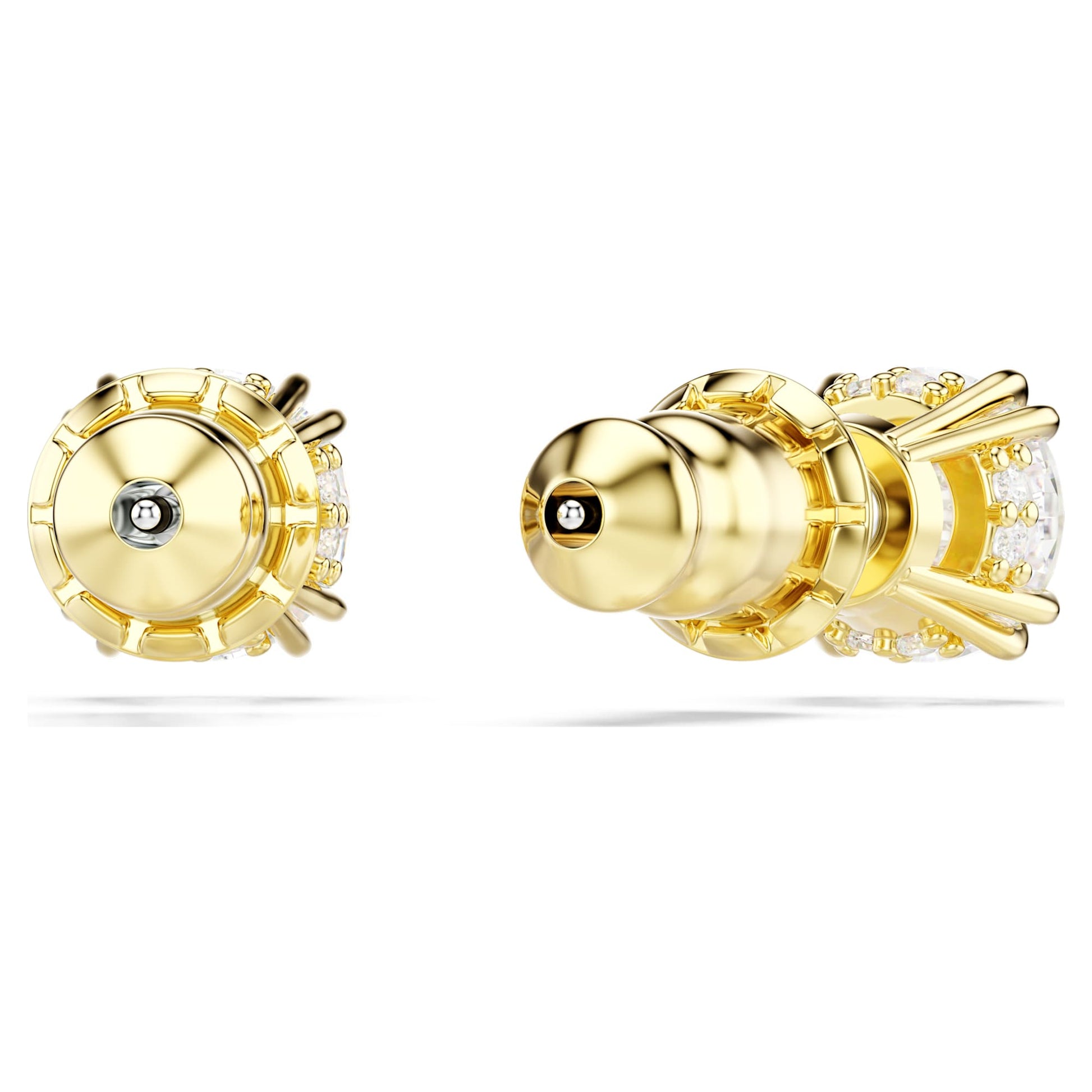 Swarovski Stilla stud earrings Round cut, White, Gold-tone plated 5642595