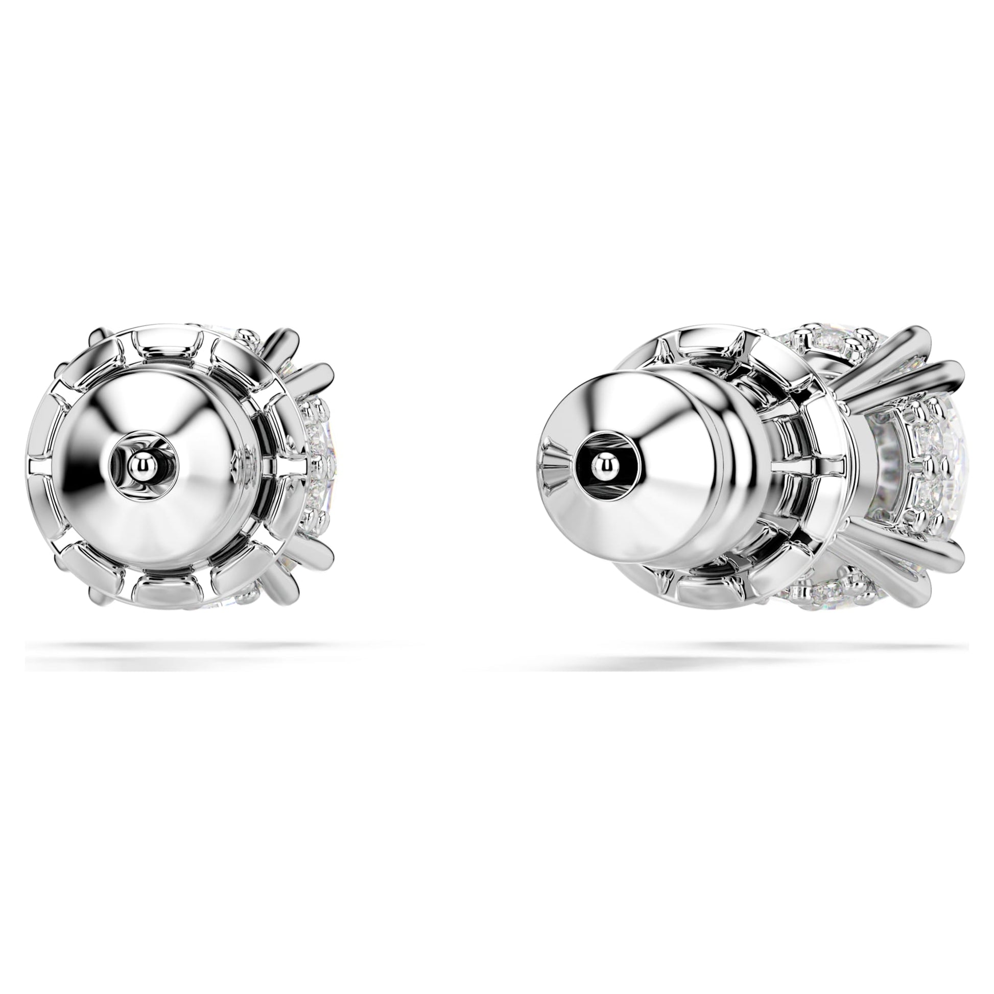 Swarovski Stilla stud earrings Round cut, White, Rhodium plated  5636712