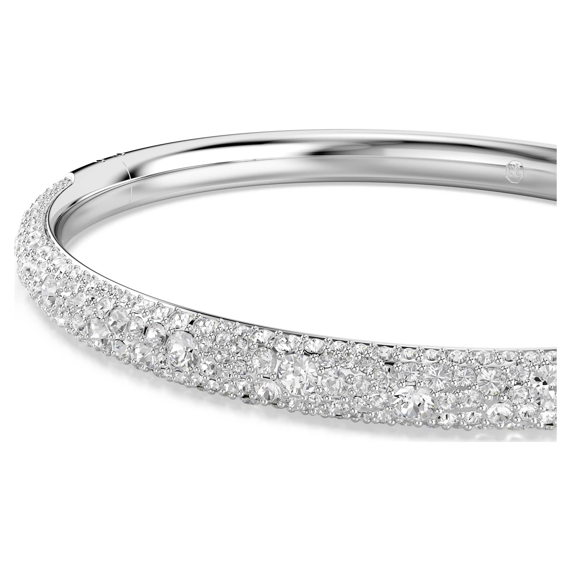 Swarovski Sublima bangle Snow pavé, White, Rhodium plated 5684241