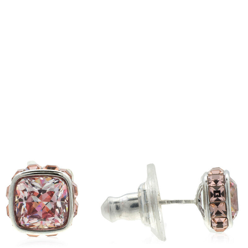 Swarovski Birthstone Pierced Earrings Studs Jun Rhodium Shiny Pink 5660799