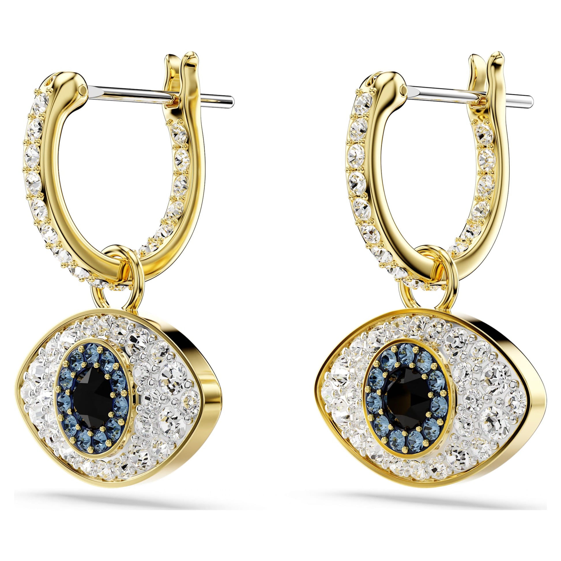 Swarovski Symbolica drop earrings Evil eye, Blue, Gold-tone plated 5692163